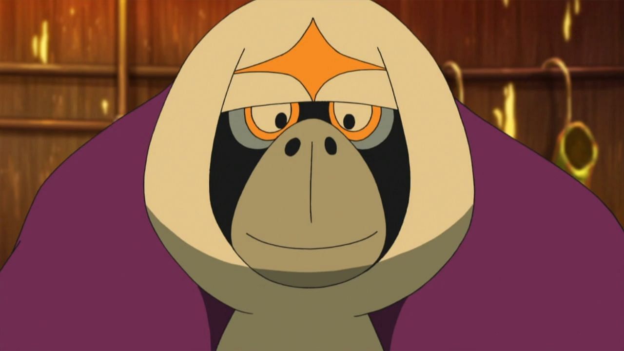 Oranguru visto nell'anime (Immagine via Bulbapedia)