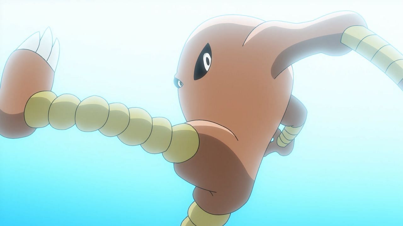 Hitmonlee come visto nell'anime (Immagine tramite The Pokemon Company)