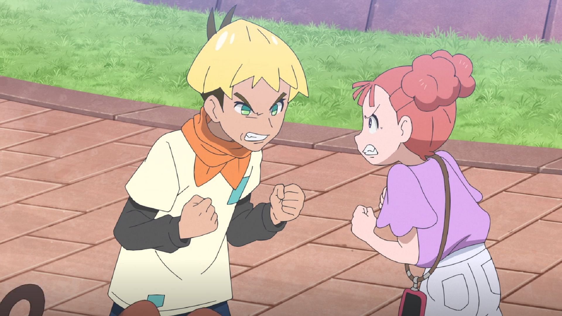 Renta e Yuno ribollono di rabbia in Pokemon Horizons Episodio 36 (Immagine tramite The Pokemon Company)