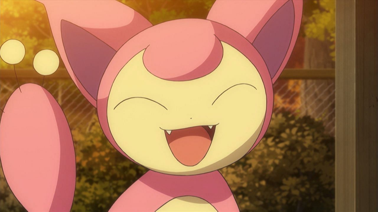 Skitty come visto nell'anime (Immagine tramite The Pokemon Company)