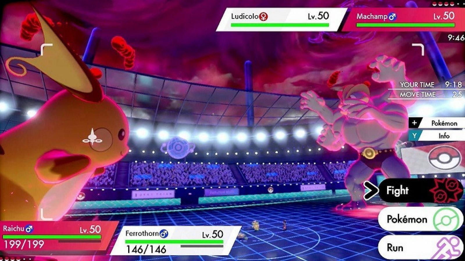 Scena di battaglia di Pokemon Spada e Scudo (immagine tramite TPC)