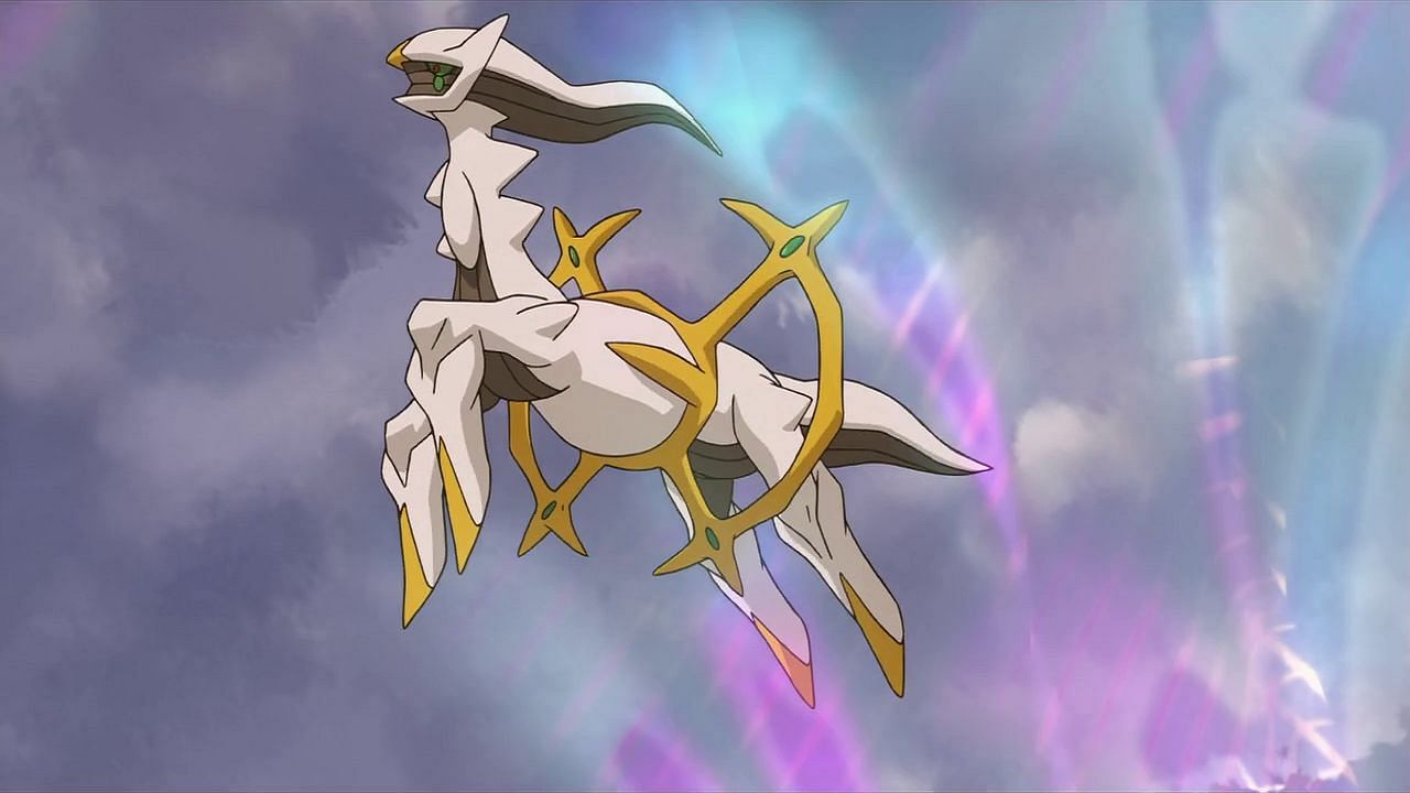Arceus, come visto nell'anime (Immagine tramite The Pokemon Company)