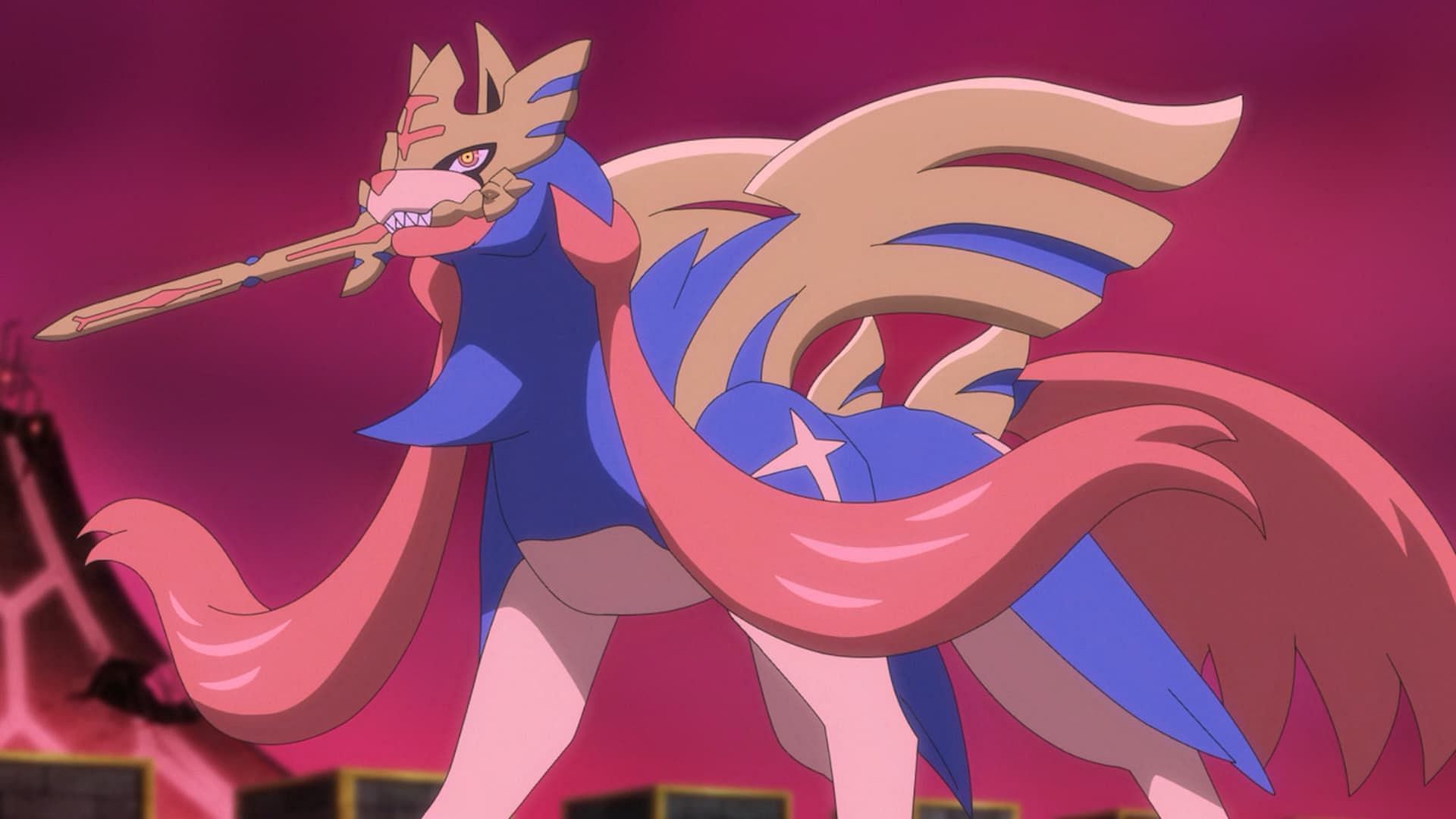 Zacian – Spada coronata nell'anime (immagine tramite The Pokemon Company)