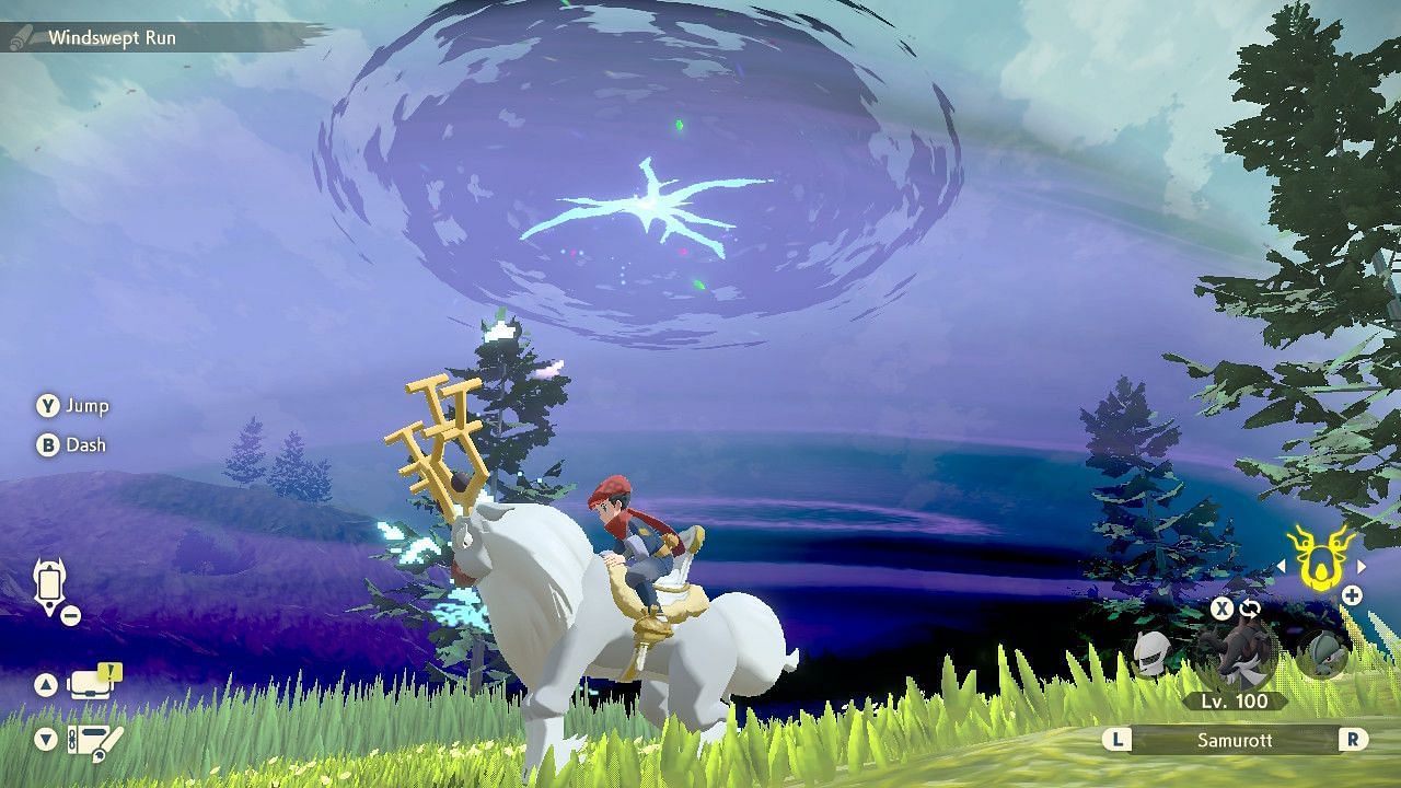 Una frattura spazio-temporale vista in Pokemon Legends: Arceus (Immagine tramite Game Freak)