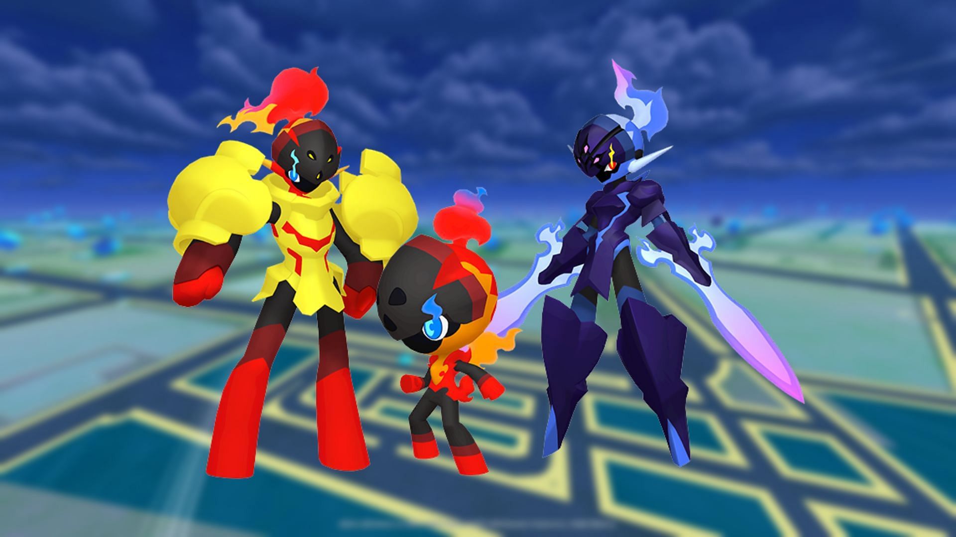 Charcadet, Armarouge e Ceruledge lucenti in Pokemon GO (immagine tramite TPC)