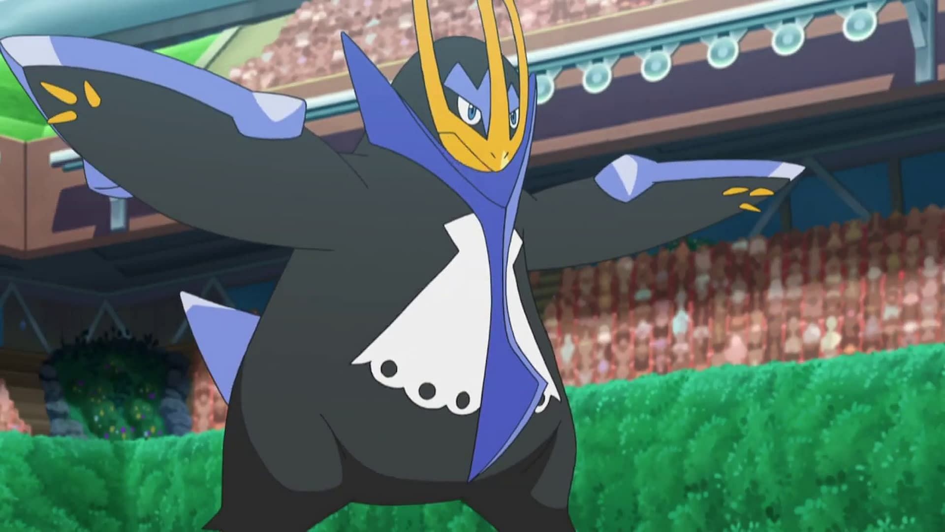 Empoleon nell'anime (immagine tramite The Pokemon Company)