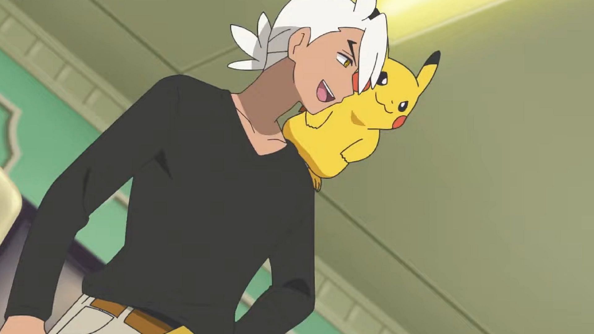 Friede e Cap visitano Dot in un flashback di Pokemon Horizons Episodio 41 (Immagine tramite The Pokemon Company)