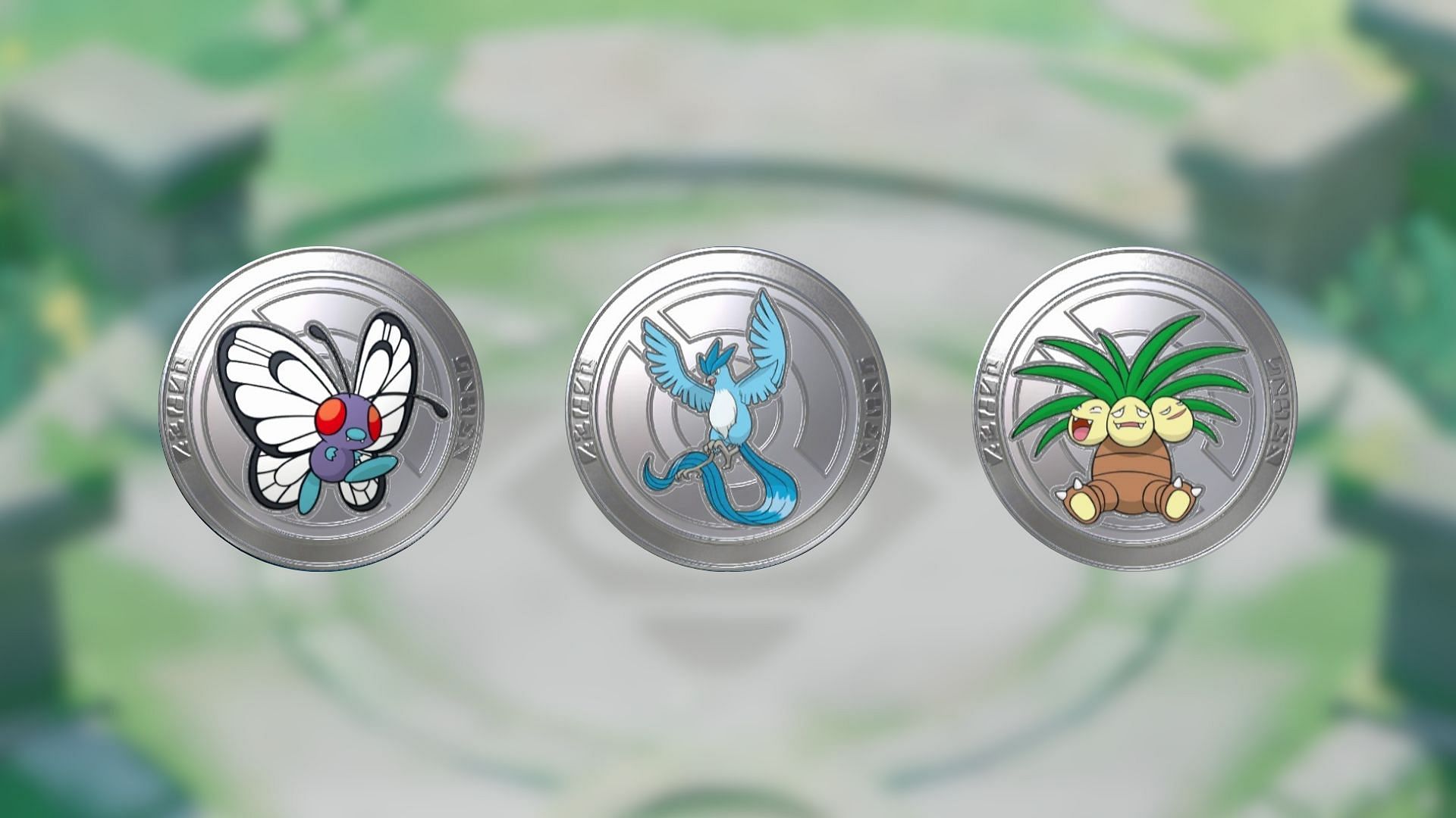 Emblemi di potenziamento di Butterfree, Exeggutor e Articuno in Pokemon Unite (immagine tramite The Pokemon Company)