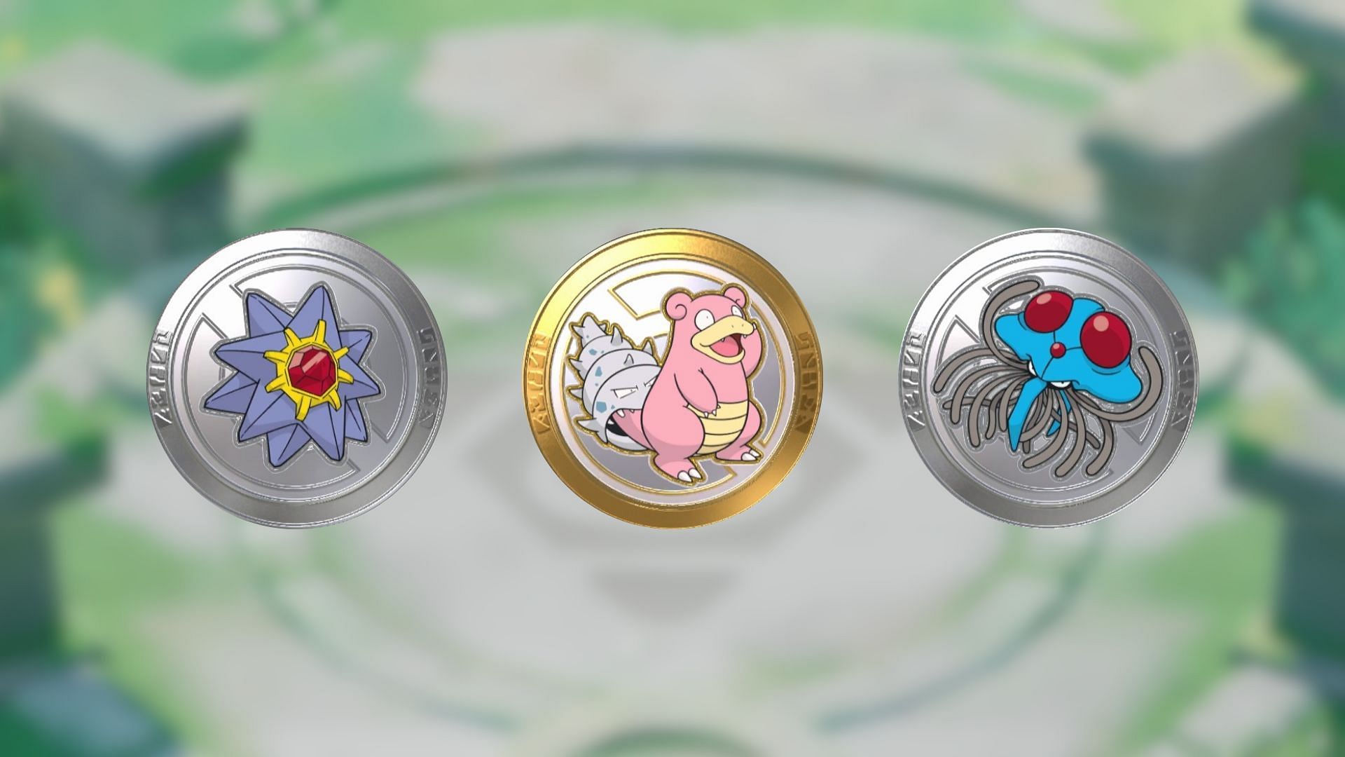Emblemi di potenziamento di Slowbro, Tentacruel e Starmie in Pokemon Unite (immagine tramite The Pokemon Company)