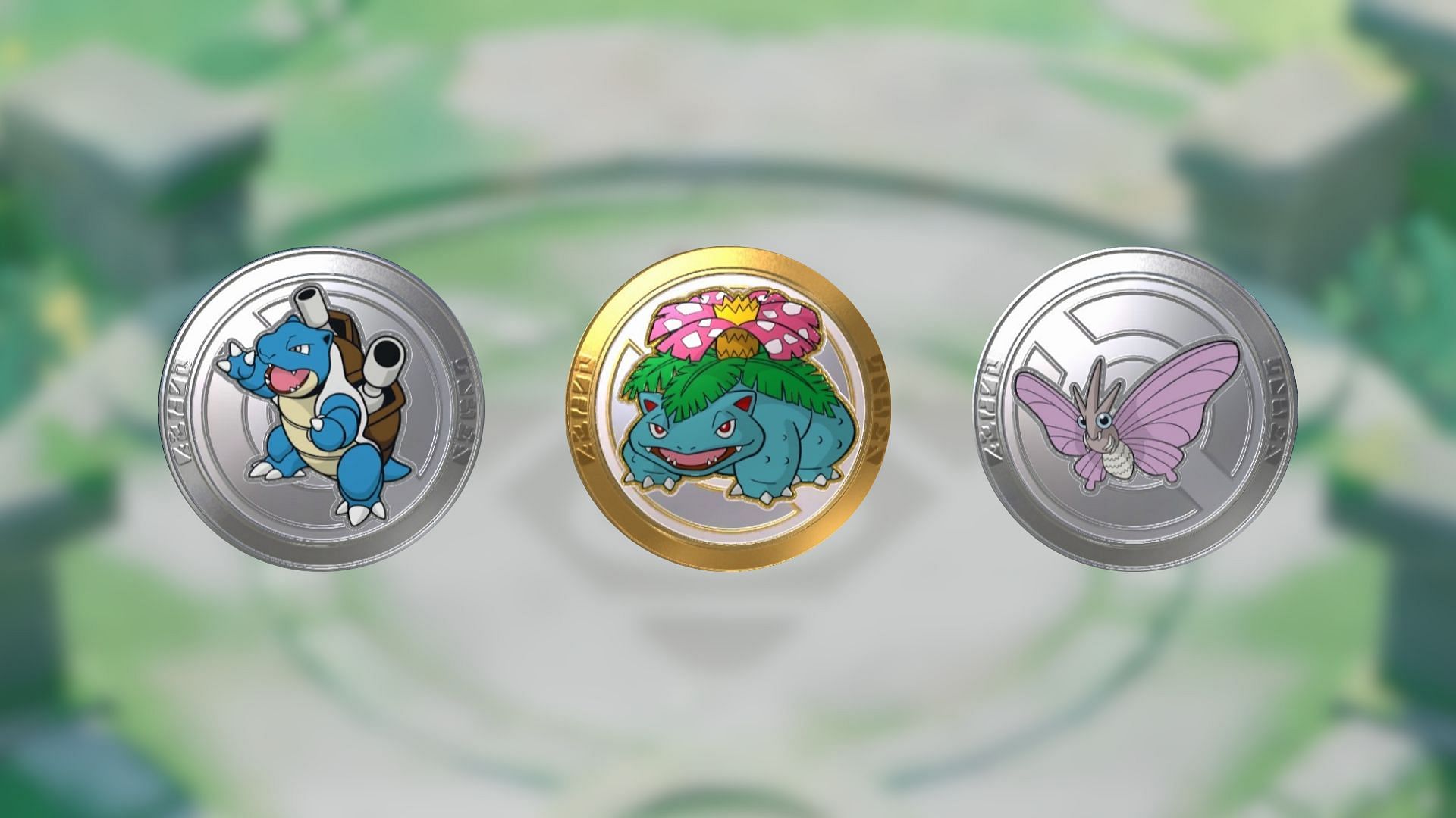 Emblemi potenziamento di Venusaur, Blastoise e Venomoth in Pokemon Unite (immagine tramite The Pokemon Company)