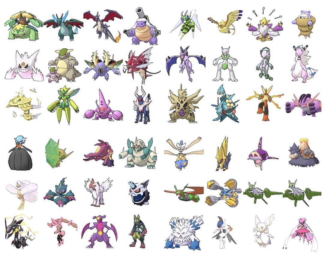 Tutti i Pokemon in megaevoluzione (immagine tramite u/TornadoJ88 su Reddit)