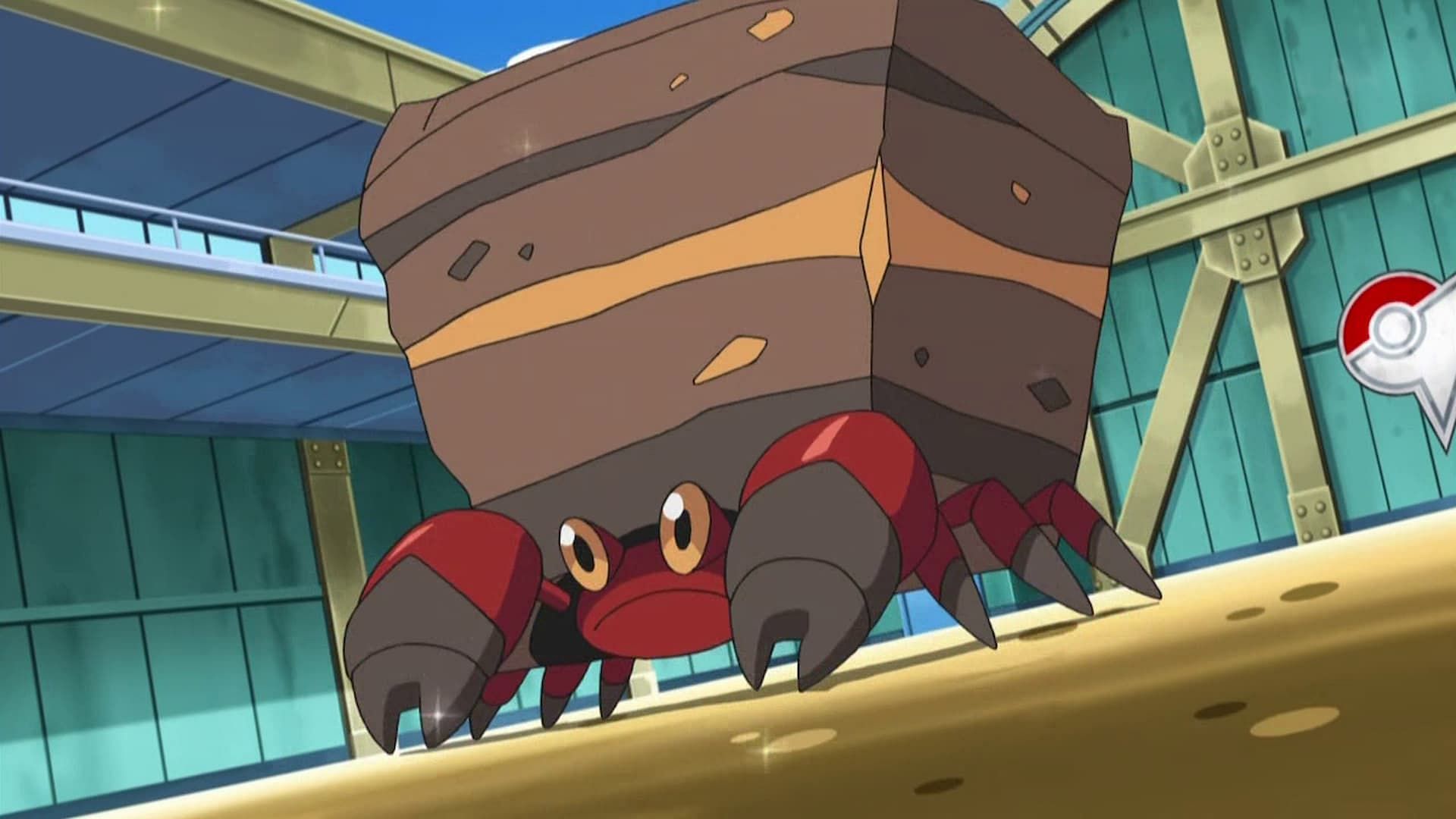 Crustle nell'anime (Immagine tramite The Pokemon Company)