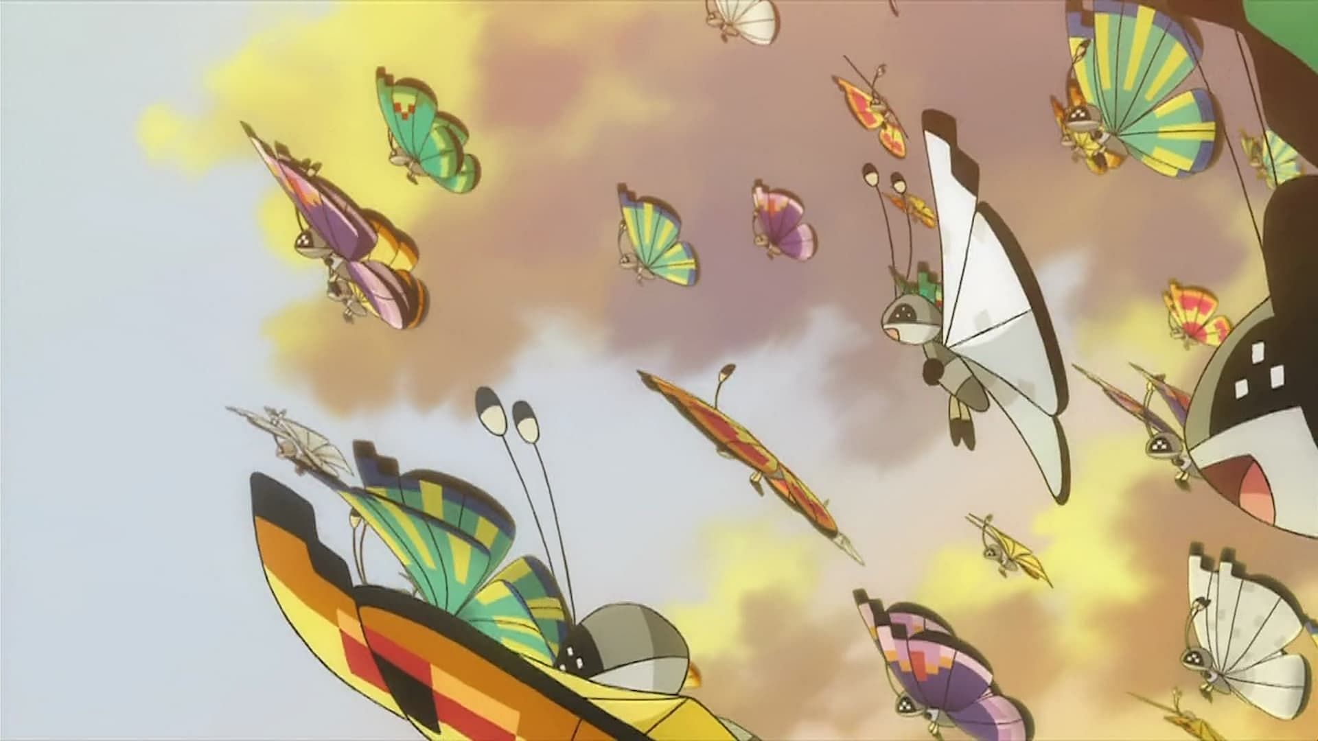 Vivillon nell'anime (immagine tramite The Pokemon Company)