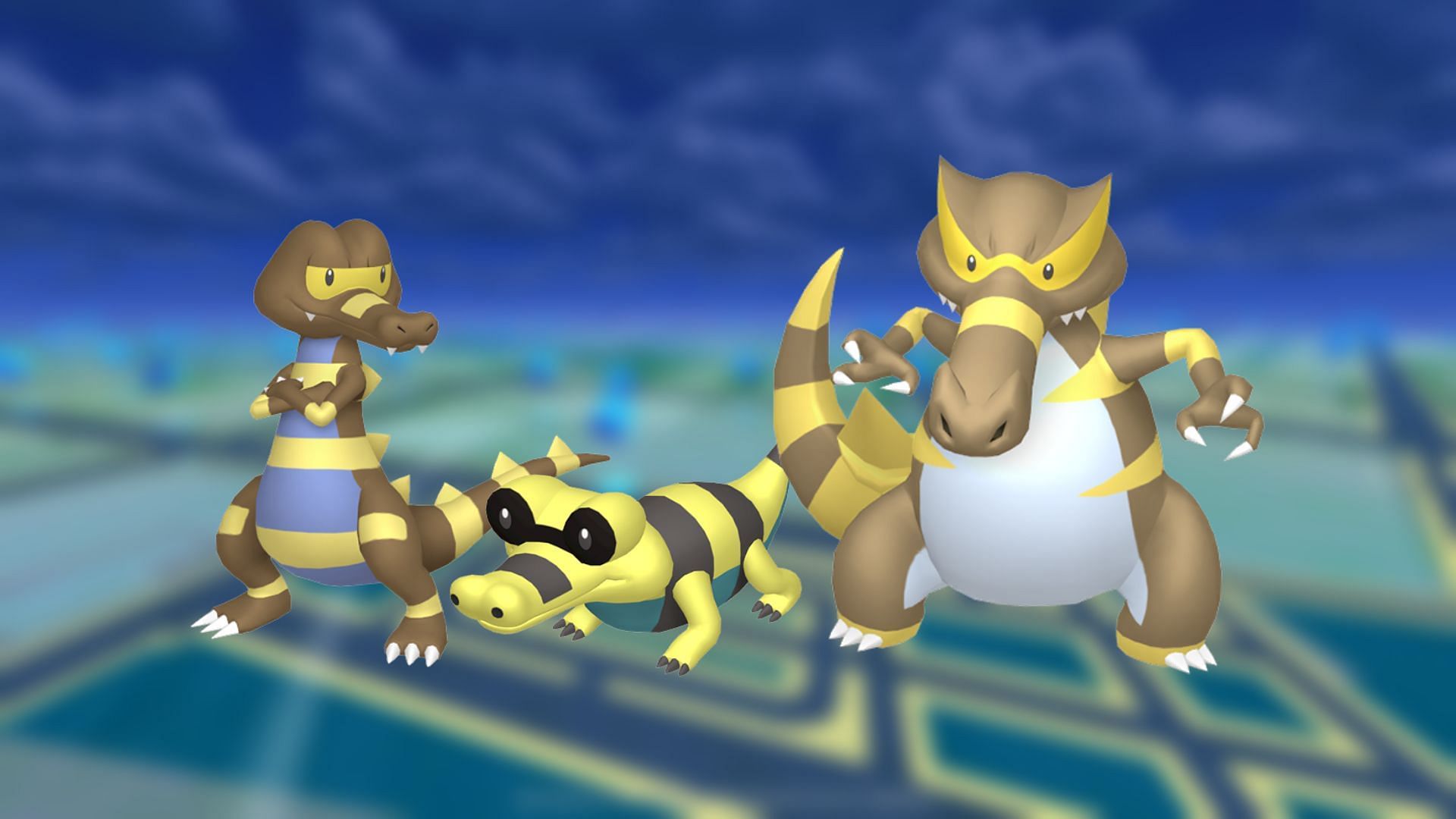 Shiny Sandile, Krokorok e Krookodile in Pokemon GO (immagine tramite The Pokemon Company)