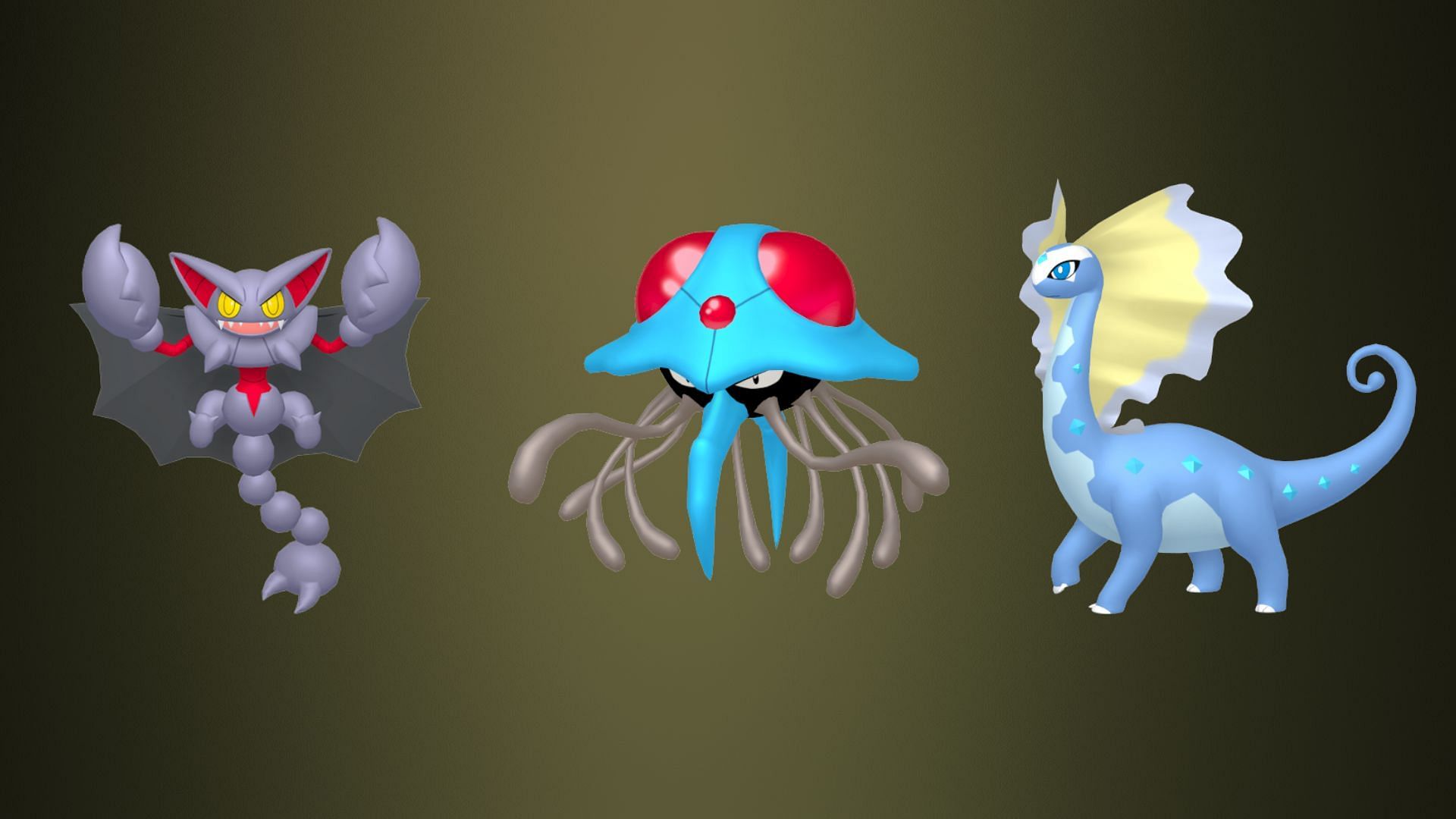 Shadow Gliscor, Tentacruel e Aurorus (immagine tramite The Pokemon Company)