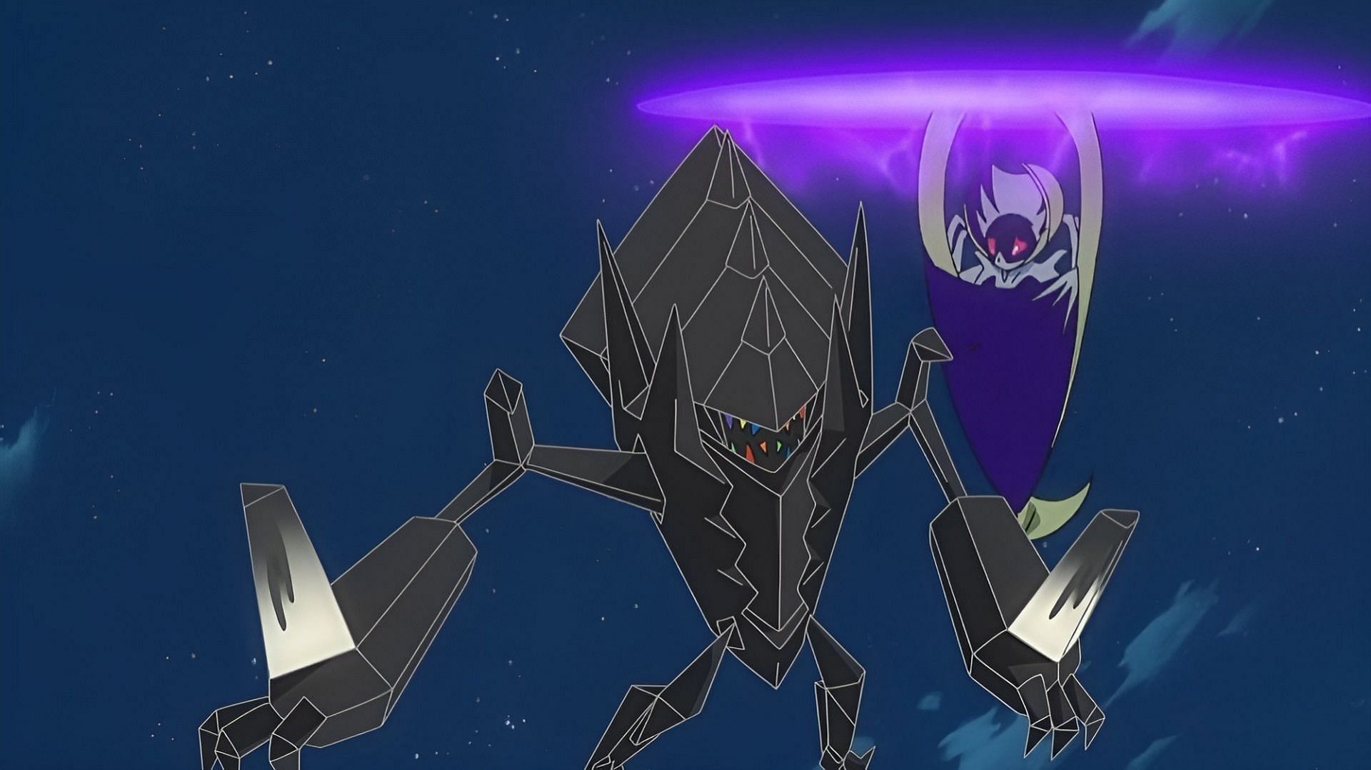 Necrozma combatte la leggendaria creatura Lunala (Immagine tramite The Pokemon Company)