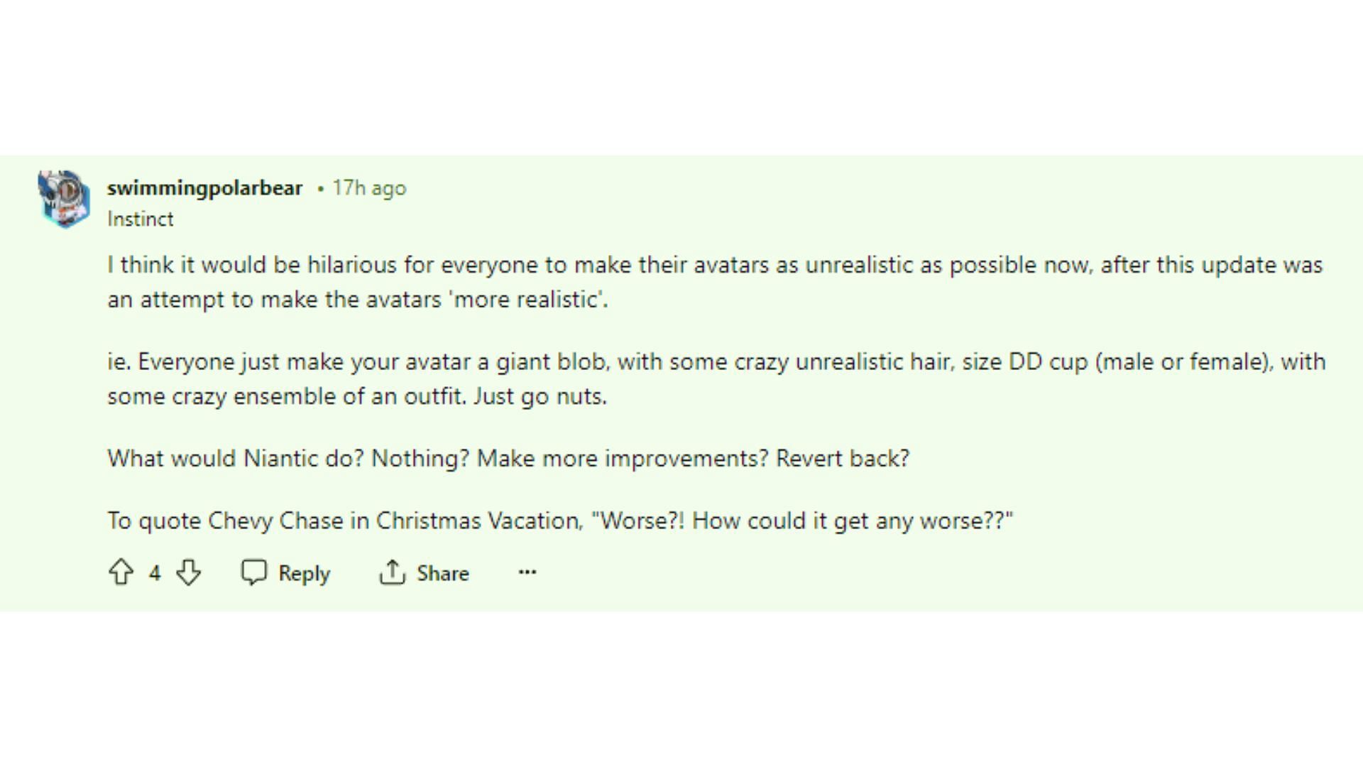 La discussione diventa più profonda tra i giocatori che risuonano lo stesso sentimento nei confronti di Pokemon GO (Immagine tramite Reddit)