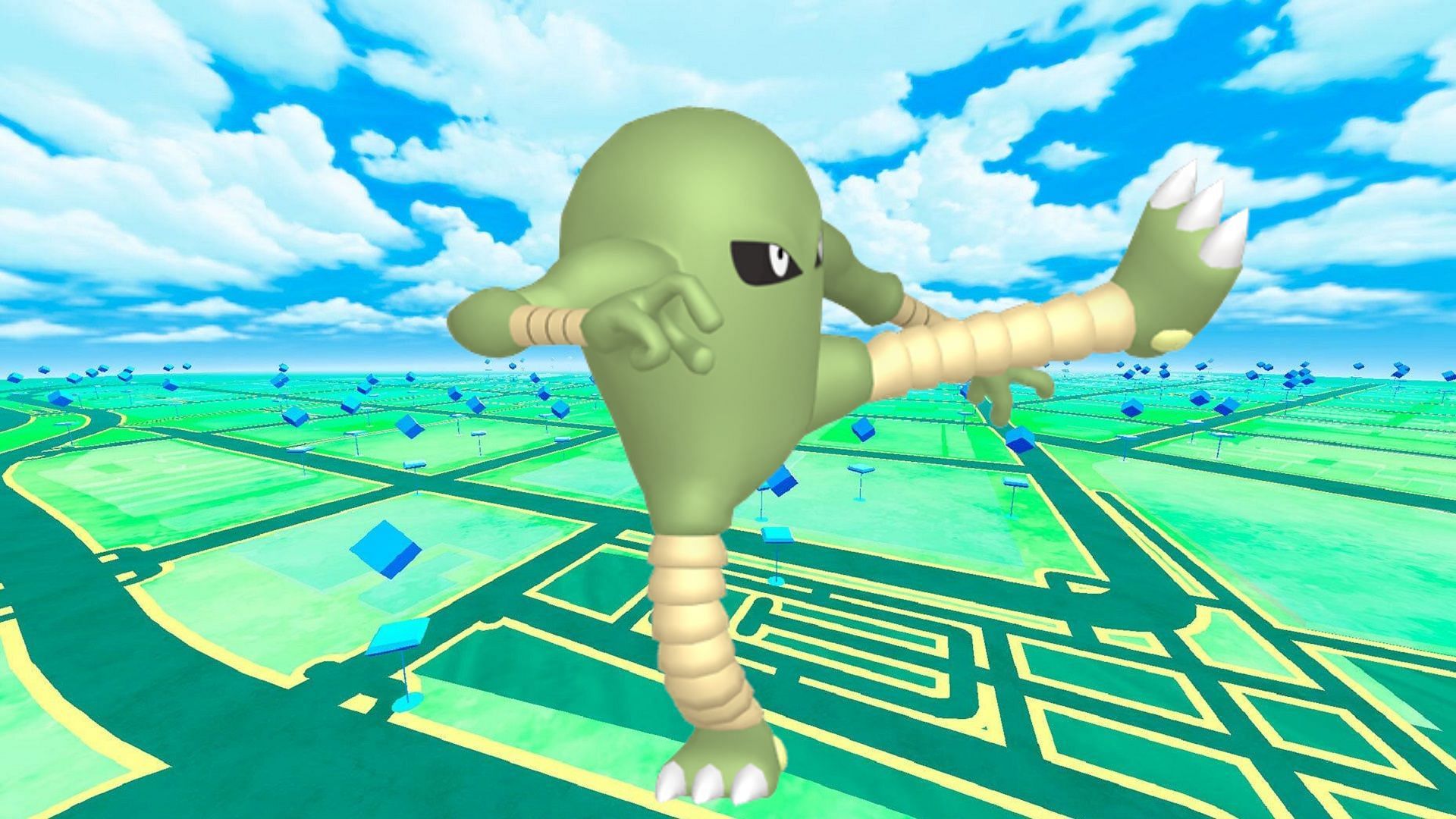 Hitmonlee cromatico ha una colorazione verde rispetto alla sua controparte standard in Pokemon GO (immagine tramite The Pokemon Company)