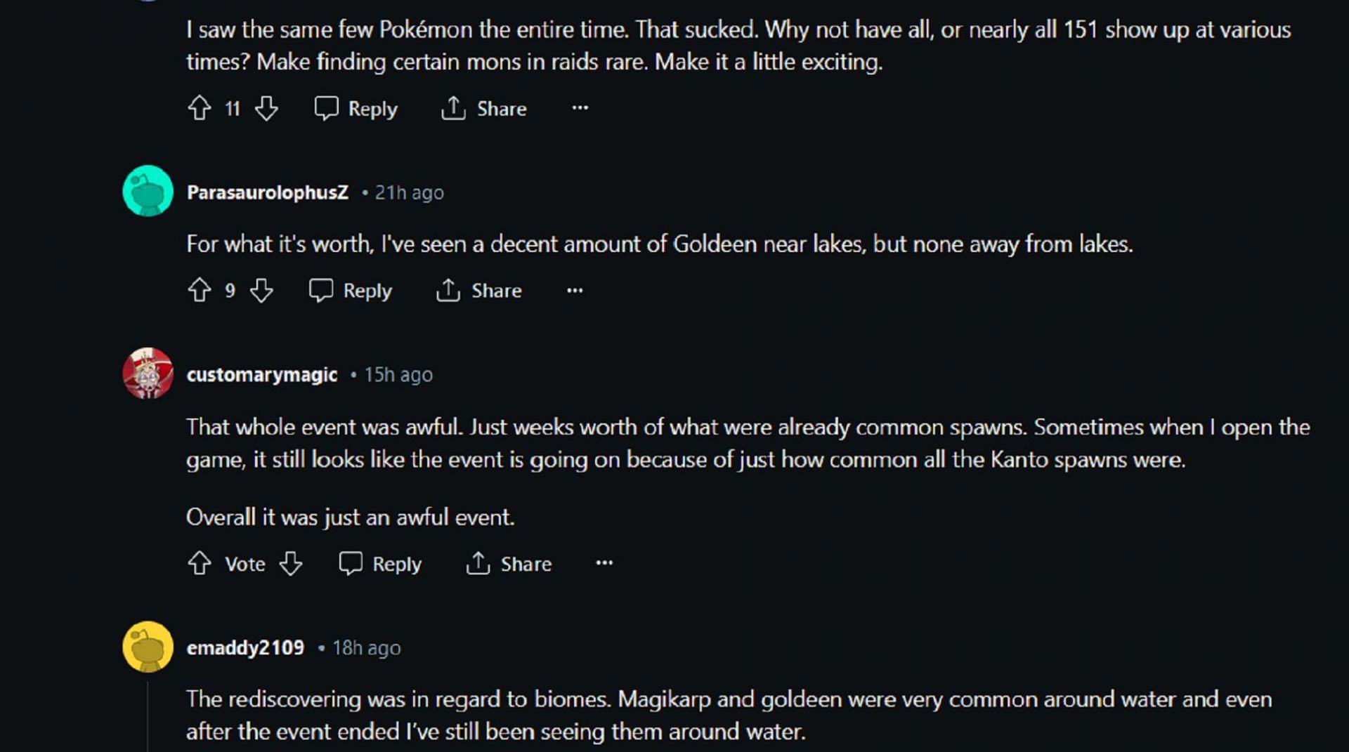 Aggiungere spawn incentrati sul bioma a Rediscover Kanto non era sufficiente per alcuni fan (Immagine via Reddit)