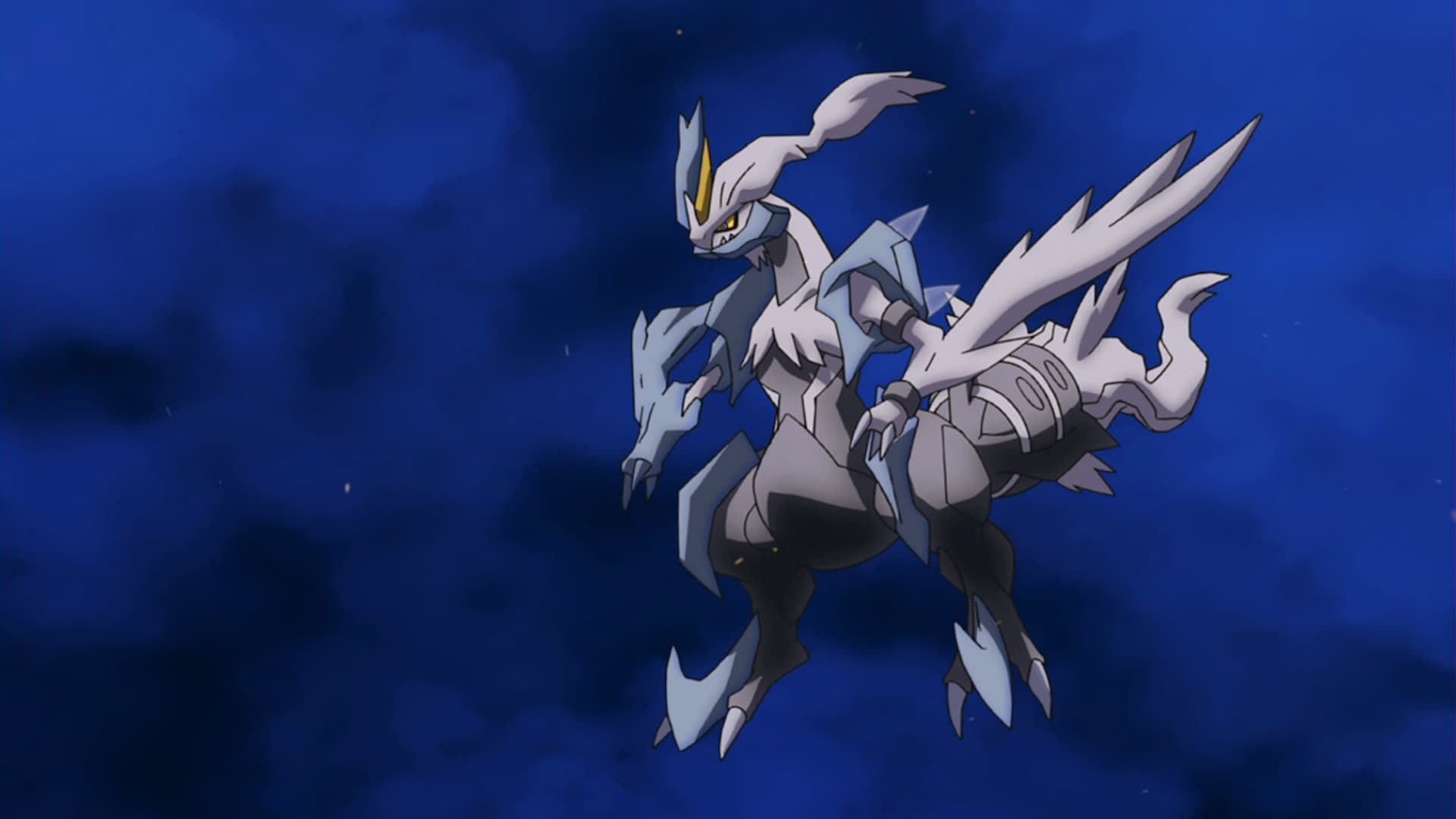 Kyurem bianco come visto nell'anime (immagine tramite The Pokemon Company)