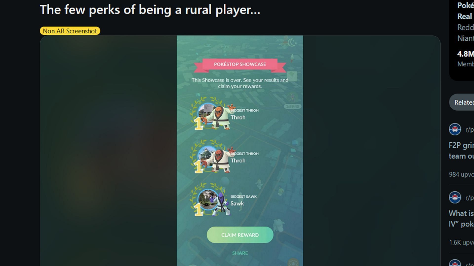Superare facilmente le Vetrine Pokestop è un vantaggio degli ambienti rurali in Pokemon GO (Immagine tramite u/Galarianzapdos/Reddit)