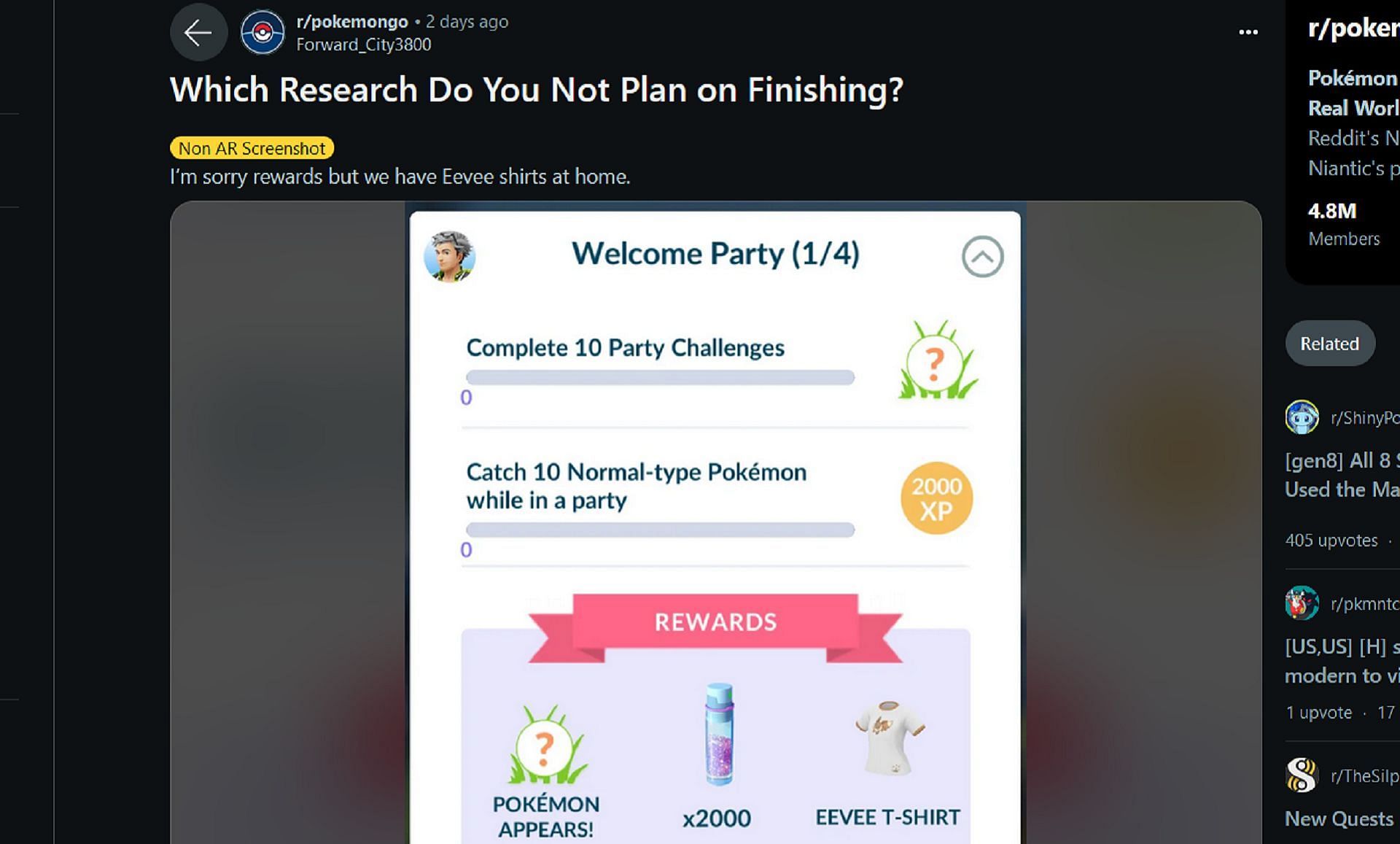 Alcuni giocatori di Pokemon GO sono stati chiari riguardo alla loro intenzione di ignorare determinate ricerche (Immagine tramite u/Forward_City3800/Reddit)