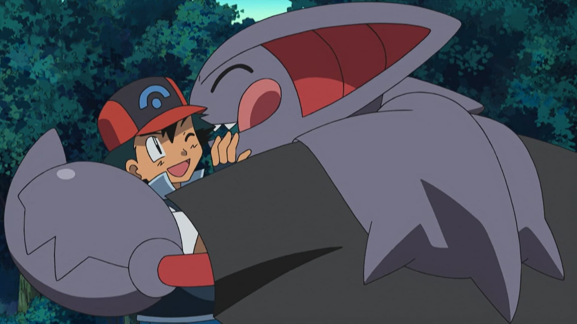 Gliscor e Ash visti nell'anime (Immagine via TPC)