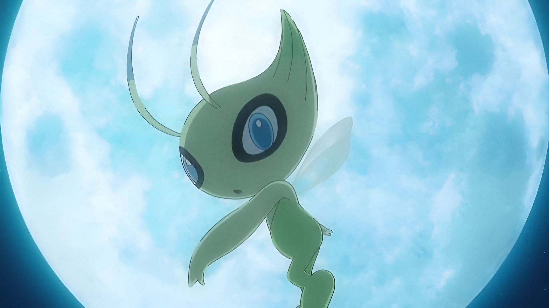 Celebi come appare nell'anime Pokemon (Immagine tramite The Pokemon Company)