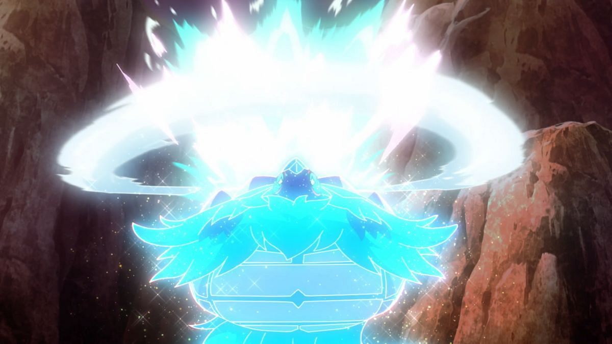 Terapagos usa Tera Starstorm nell'anime (immagine tramite The Pokemon Company)