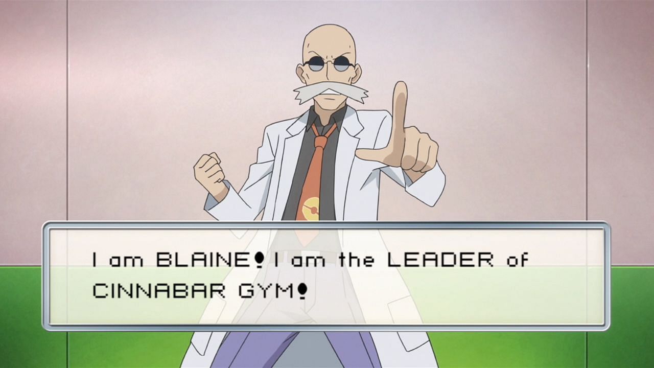 Blaine è il capopalestra di tipo Fuoco della regione di Kanto (immagine tramite The Pokemon Company)
