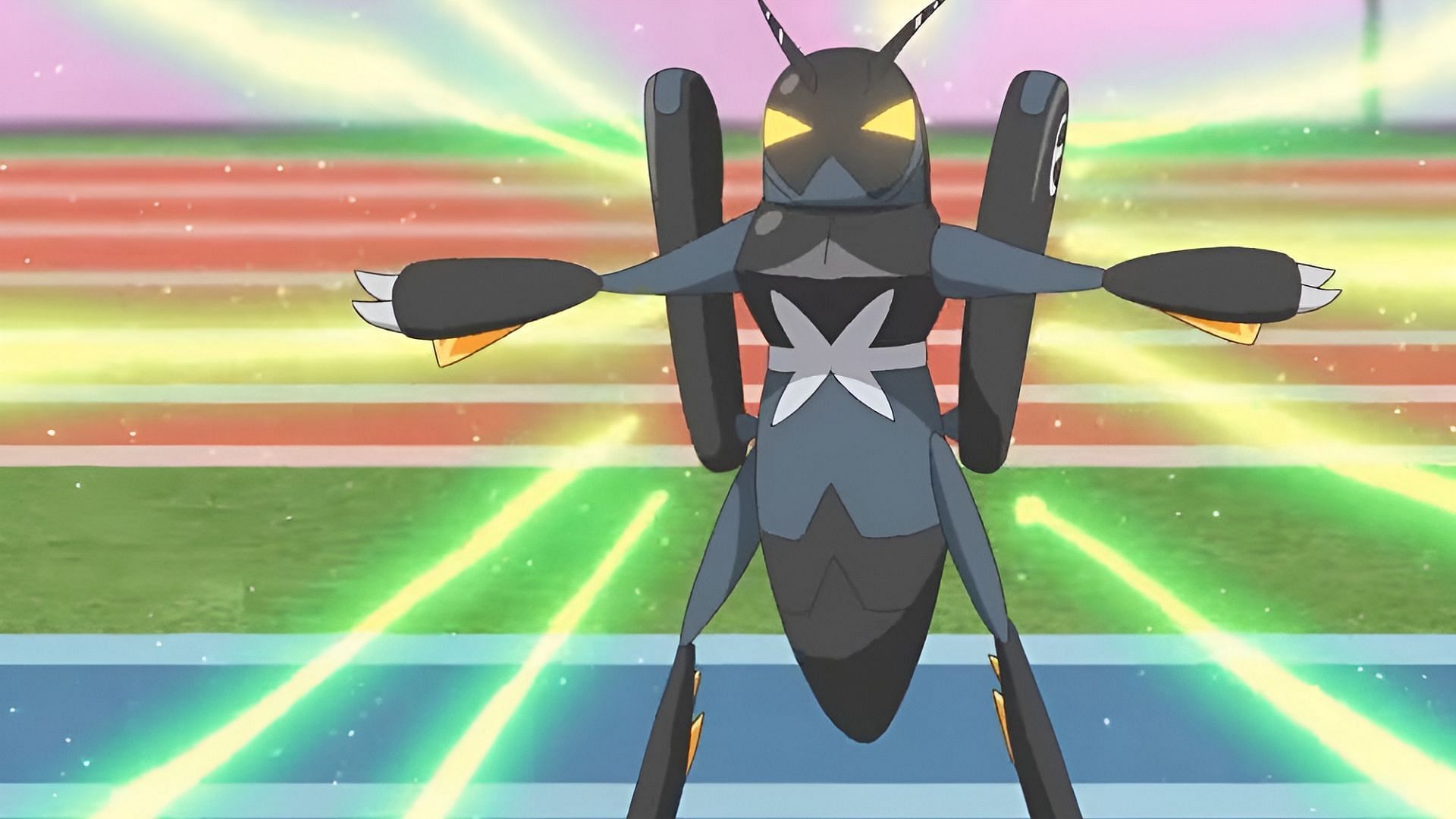 Lokix attacca la squadra di Rika con Struggle Bug nell'episodio 56 di Pokemon Horizons. (Immagine tramite The Pokemon Company)