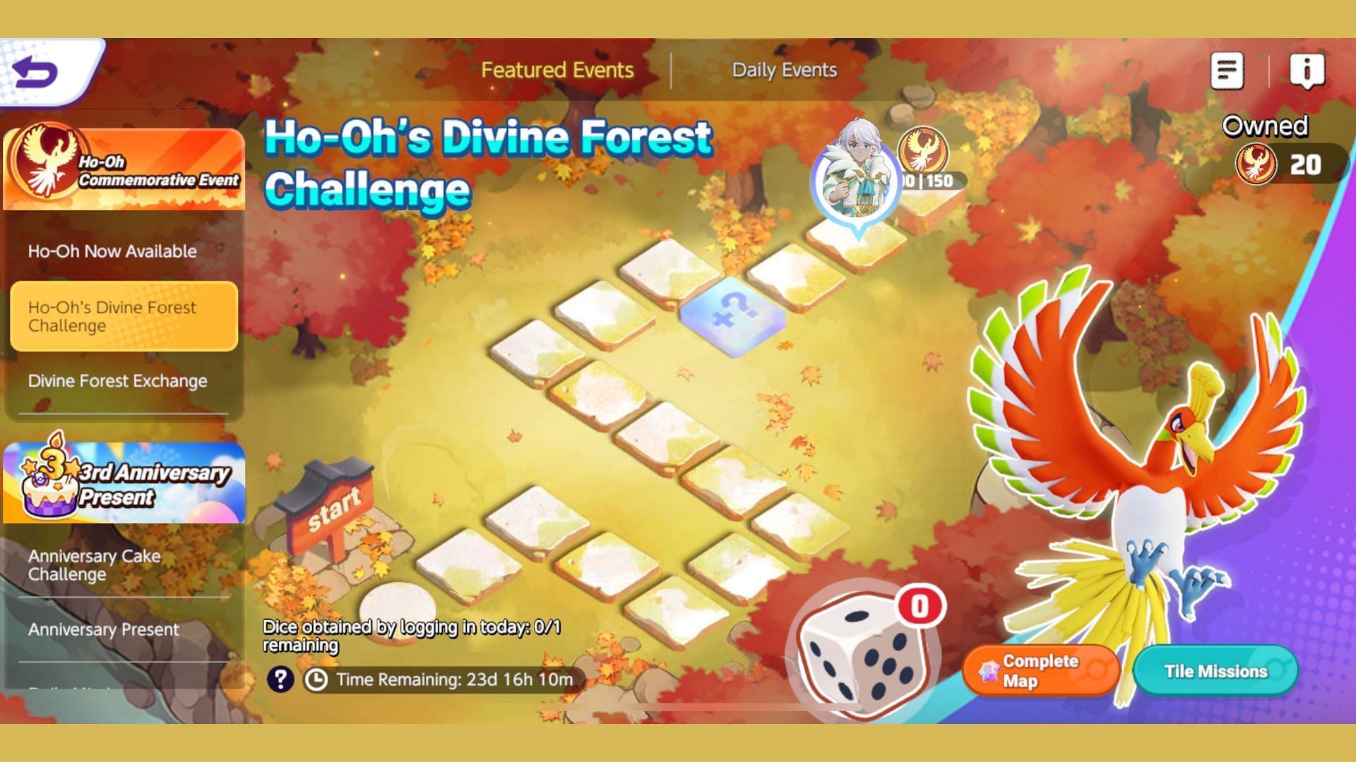 La schermata della sfida della Foresta Divina come si vede nel gioco (immagine tramite The Pokemon Company)