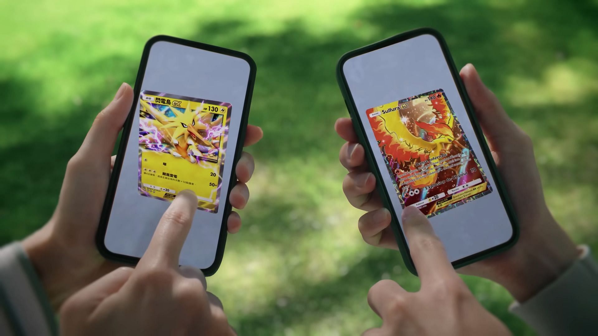 Una volta reso disponibile lo scambio, puoi ottenere carte in diverse lingue (immagine tramite The Pokemon Company)
