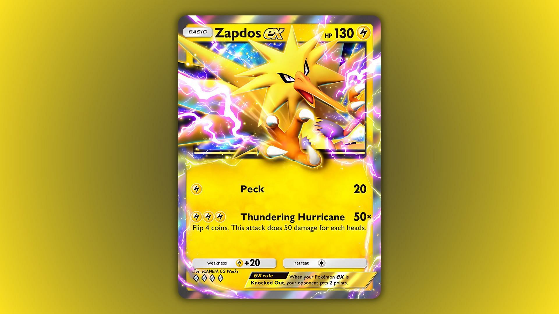 Zapdos ex visto nel gioco (Immagine tramite The Pokemon Company)