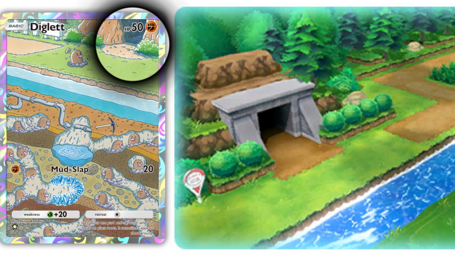 La Grotta Diglett vista nella carta di Diglett (Immagine tramite The Pokemon Company)