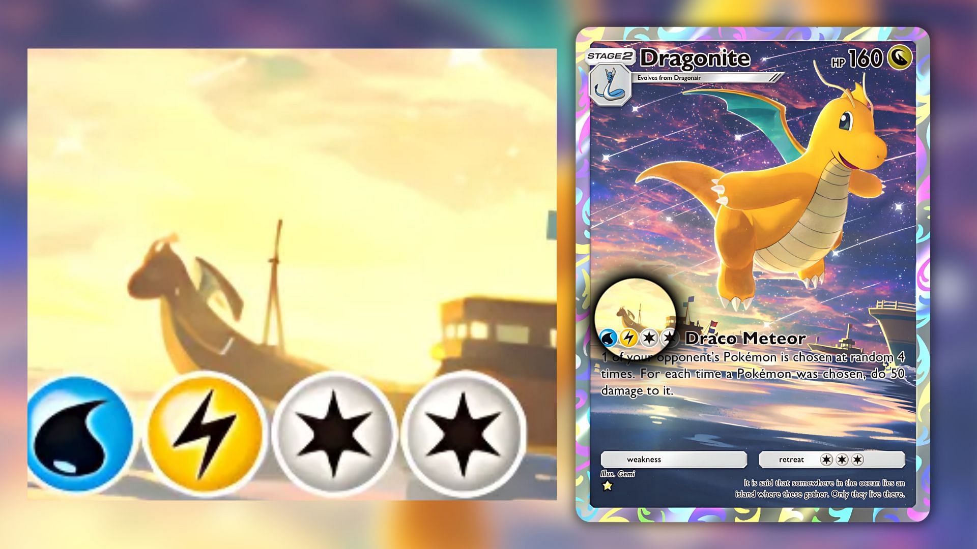 La carta di Dragonite vista nel gioco (Immagine tramite The Pokemon Company)