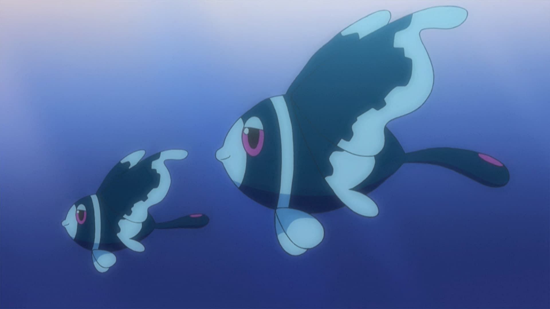 Lumineon come visto nell'anime (Immagine tramite The Pokemon Company)