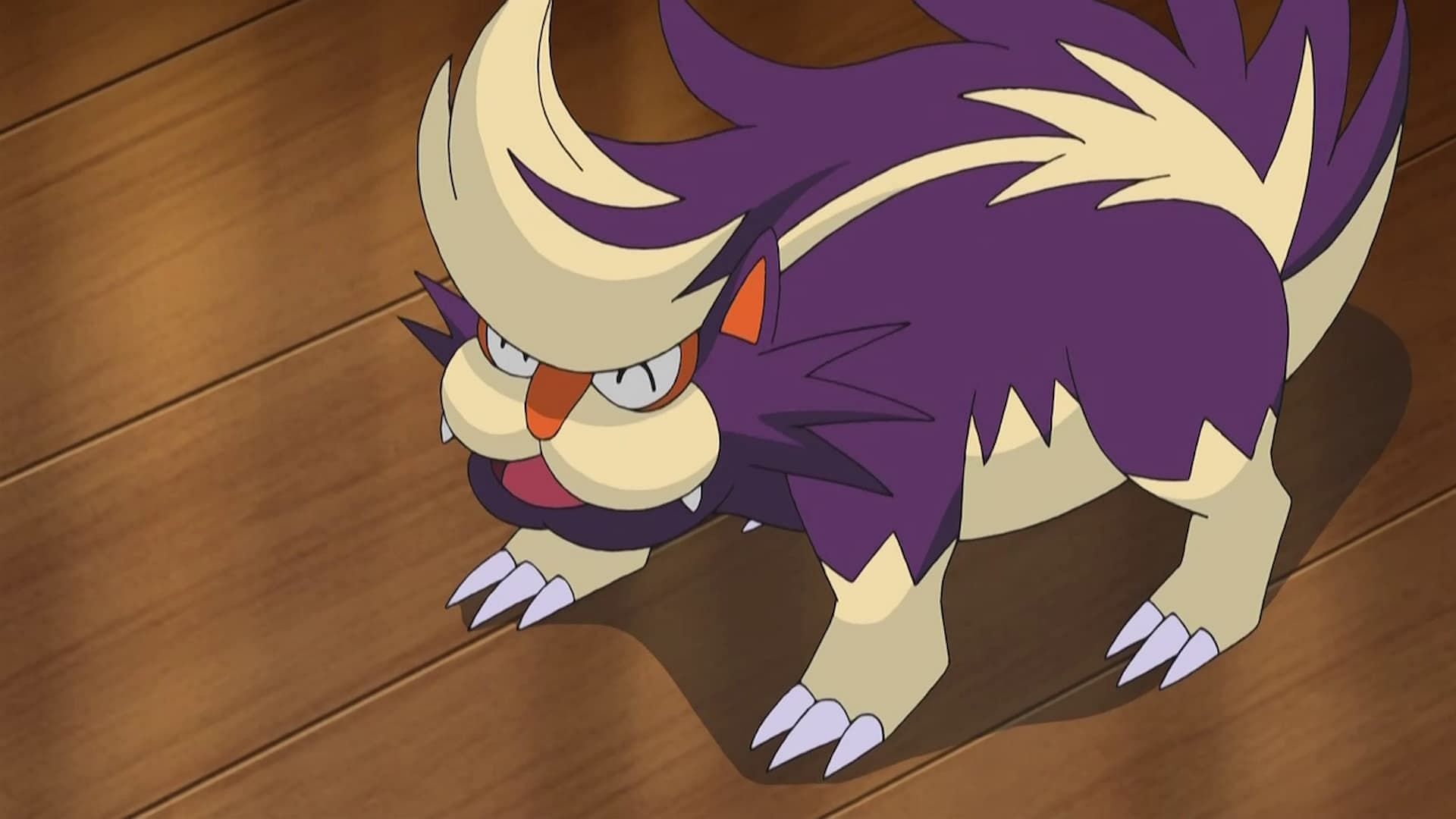 Skuntank come visto nell'anime (Immagine tramite The Pokemon Company)