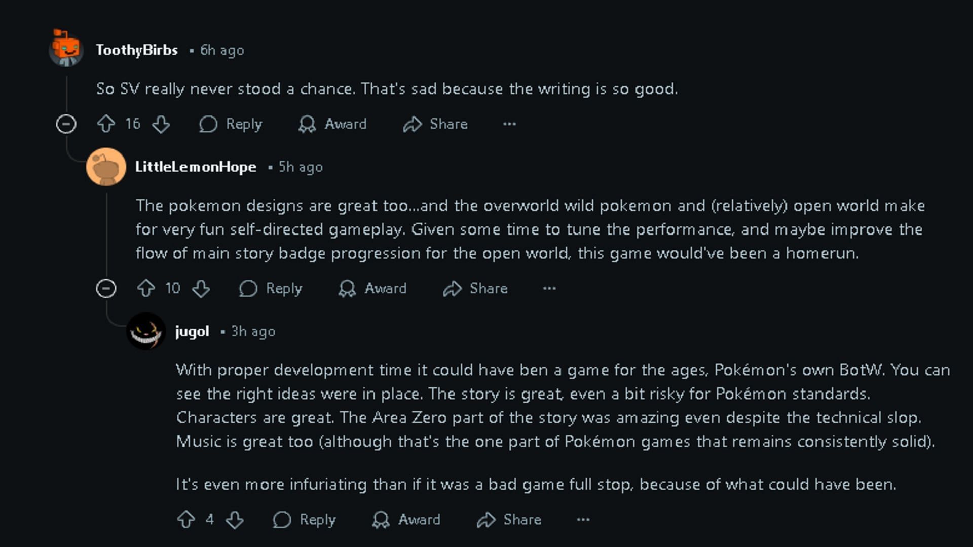 Gli utenti discutono alcuni degli aspetti positivi di Pokemon Scarlet e Violet