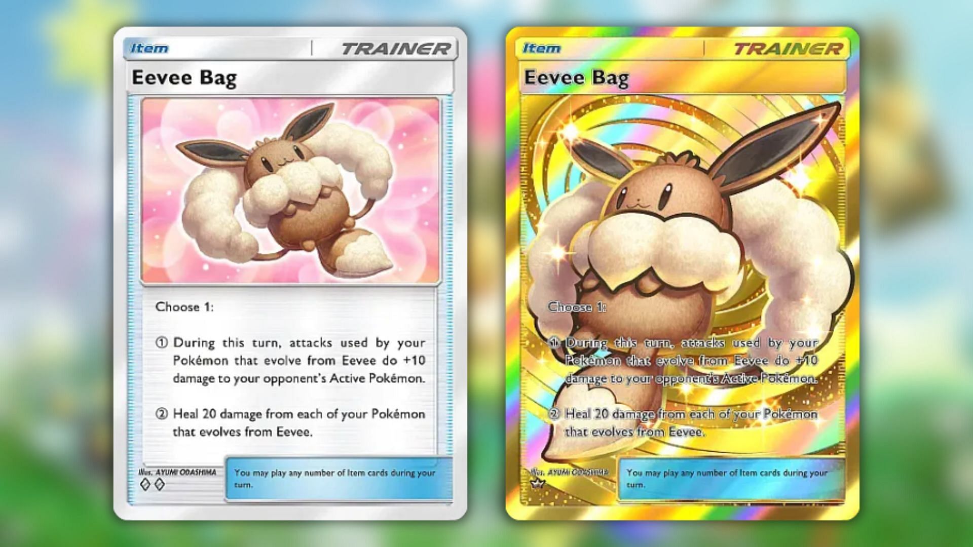 Tutte le varianti della borsa Eevee da Pokemon TCG tasca eevee grove (immagine tramite la società Pokemon)