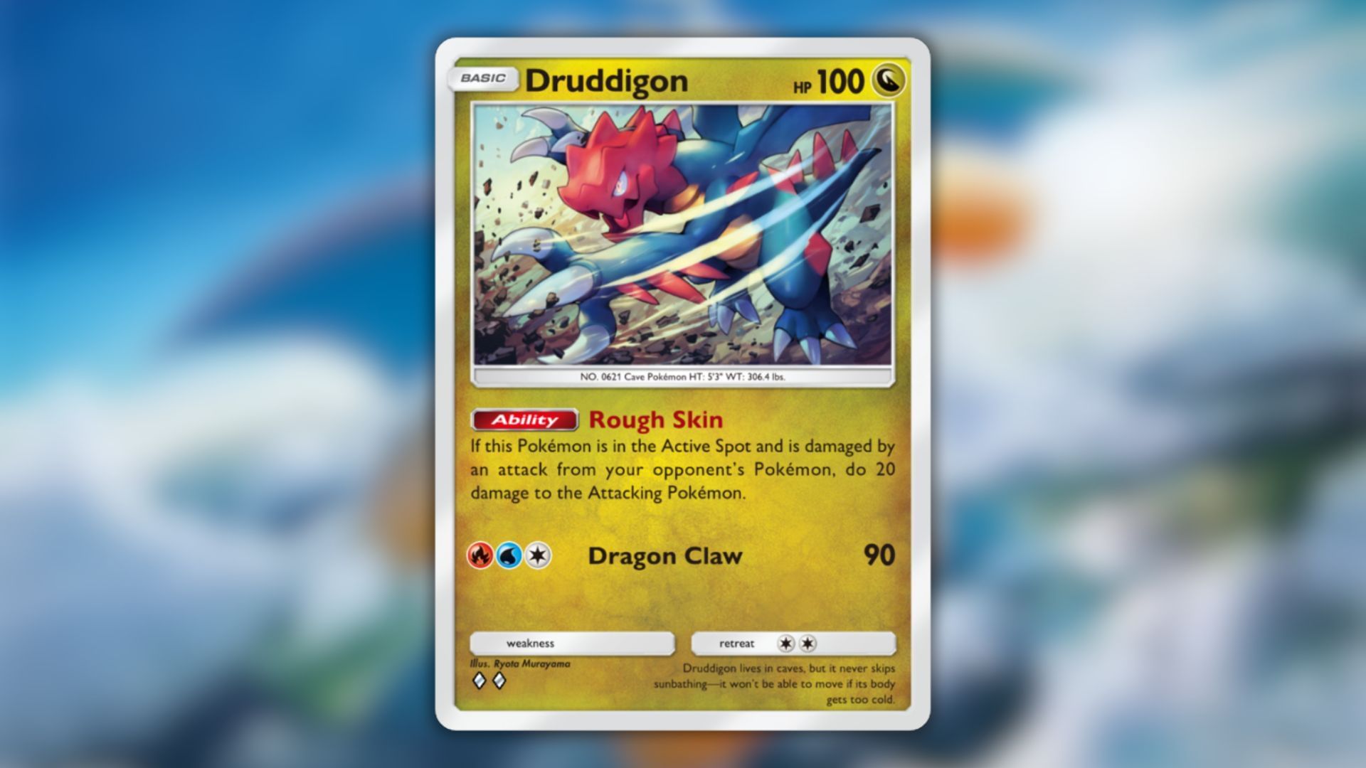 Druddigon dal mitico set dell'isola visto nel gioco (immagine tramite la società Pokemon)