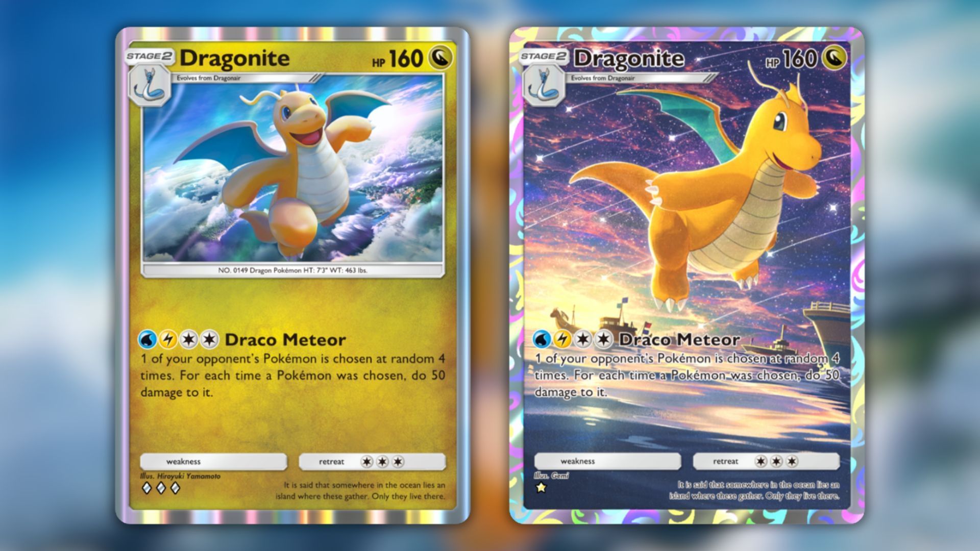 Tutte le varianti di Dragonite dall'apice genetico impostate nel gioco (immagine tramite la società Pokemon)
